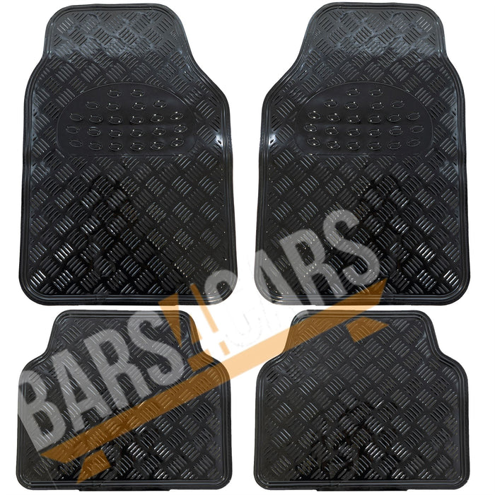 Black Checker Style Shiny Car Rubber Floor Mats Set C1 C2 C3 C4 Saxo UKB4C  - Dynamic Drive