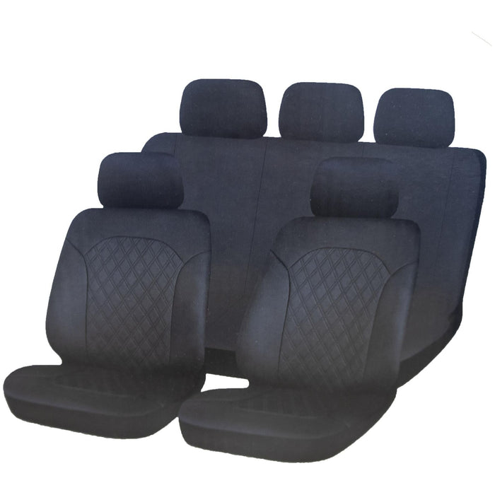 Sakura Leatherette Front & Rear Car Van Seat Covers with Quilted pattern Sakura  - Dynamic Drive