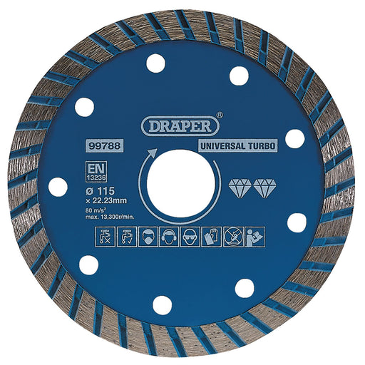 Draper Turbo Diamond Blade, 115mm 99788 Draper  - Dynamic Drive