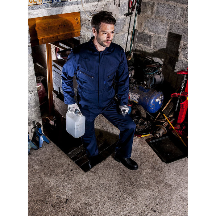 Portwest Polycotton Zip Coverall - Navy - Small (Regular) Portwest  - Dynamic Drive