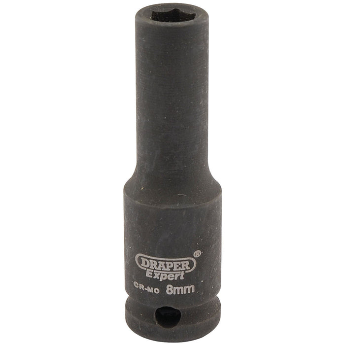 Draper Expert HI-TORQ 6 Point Deep Impact Socket, 3/8" Sq. Dr., 8mm