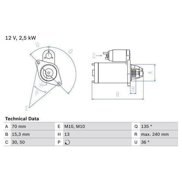 Bosch Reman Starter Motor 2459 0986024590