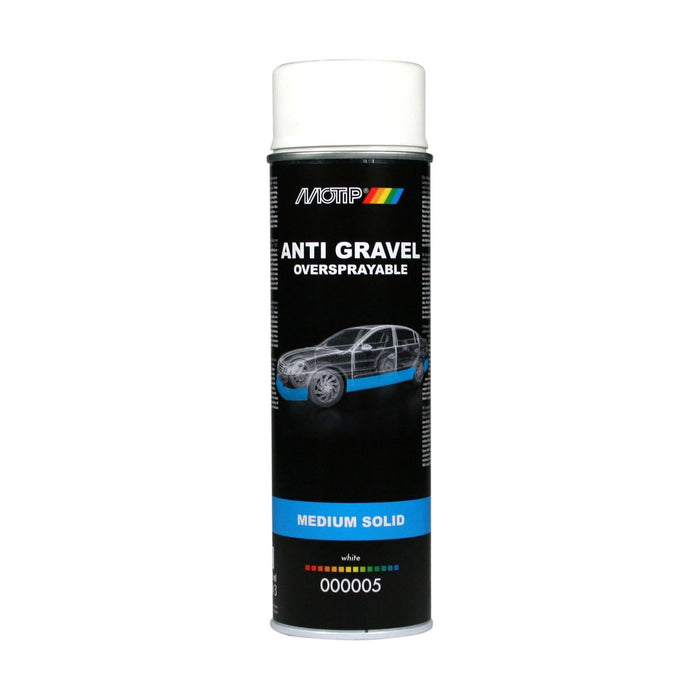 2 X Motip White Stone Chip Anti Gravel Aerosol Spray Paint Oversprayable Motip  - Dynamic Drive