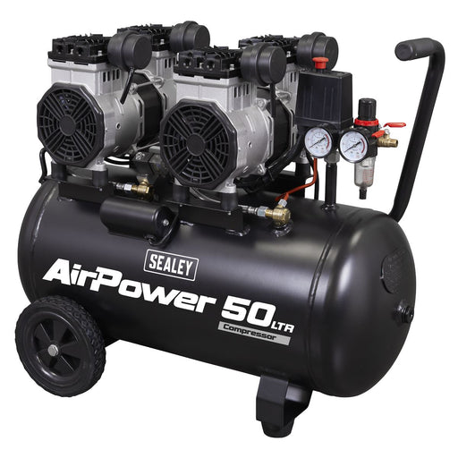 Sealey 50L Low Noise Oil Free Direct Drive Air Compressor 2 x 2hp SAC5001S Sealey  - Dynamic Drive