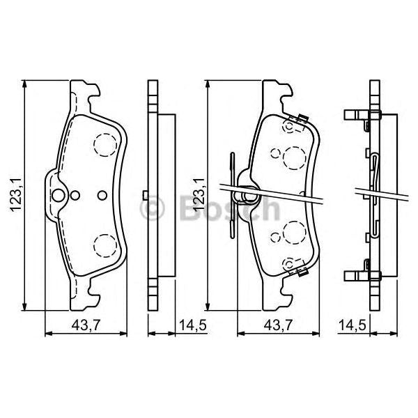 Genuine Bosch Brake Pad Set Bp1734 fits Honda Civic i-DTEC - 1.6 - 13- 098649471