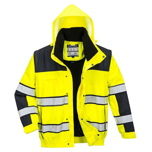 Portwest Hi-Vis Bomber Jacket - Yellow/Black - Large Portwest  - Dynamic Drive