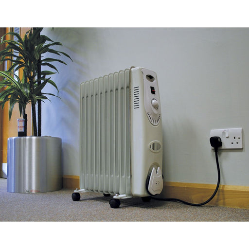 Sealey Oil-Filled Radiator 2500W/230V 11-Element RD2500 Sealey  - Dynamic Drive