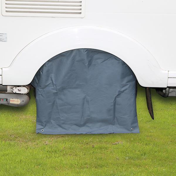 Caravan Wheel Cover Alloy Protection for 13" & 14" Wheels with eyelets Quest  - Dynamic Drive