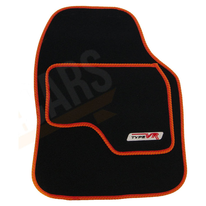 4 x  Black Carpet Floor Mats with Red Trim fits Citroen C1 C2 C3 C4 Saxo UKB4C  - Dynamic Drive