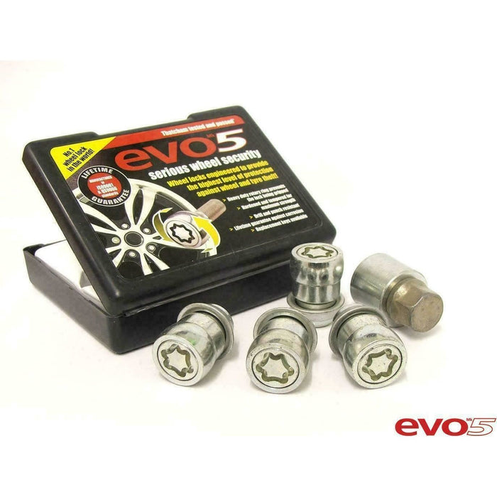 Set Of 4 Evo MK5 M12x1.50 Silver Locking Nuts For Alloy Wheels 980/5 Autoinparts  - Dynamic Drive