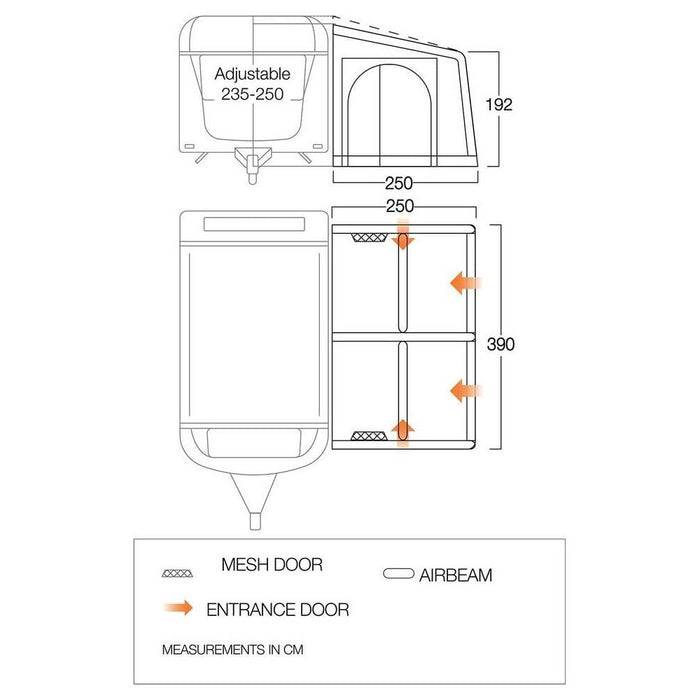 Vango Balletto Air 390 Elements ProShield Caravan Awning Vango  - Dynamic Drive