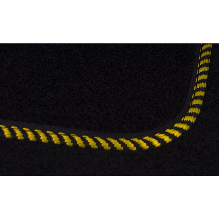 Tailored Black Yellow Trim Carpet Mats fits for Kia Soul 14-18 + Clips 14 15 16 17 18 UKB4C  - Dynamic Drive