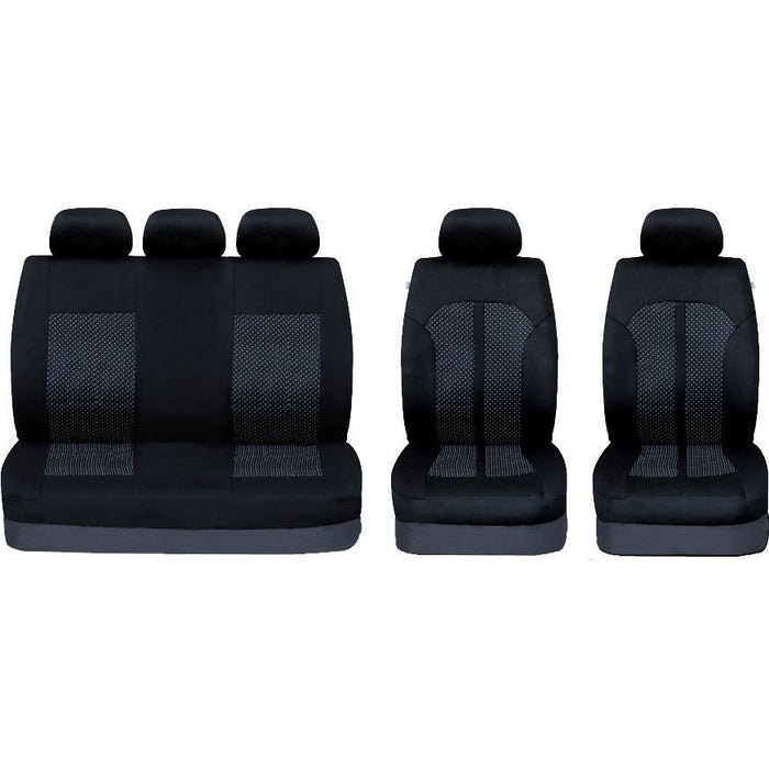 UKB4C Black/Grey Full Set Front & Rear Car Seat Covers for Honda HR-V 99-05 UKB4C  - Dynamic Drive