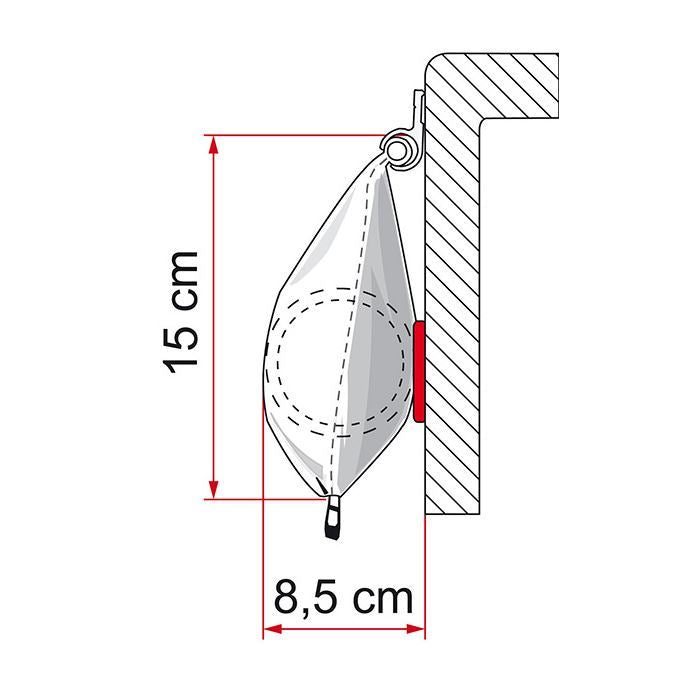 Fiamma Caravan Caravanstore XL 410 Manual Opening Awning Royal Grey Fabric