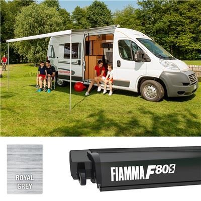 Fiamma F80S 290 Awning Deep Black Case Royal Grey Fabric Motorhome Caravan Van