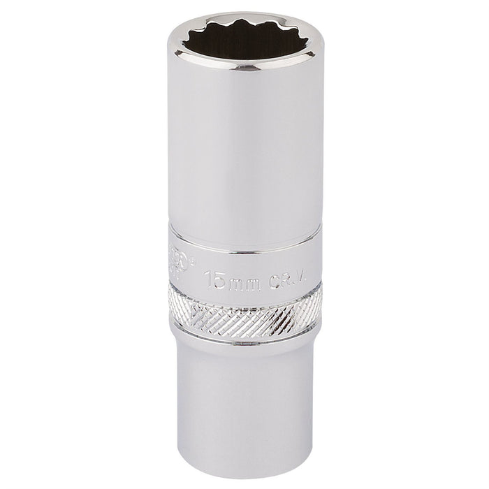 Draper HI-TORQ 12 Point Deep Socket, 3/8" Sq. Dr., 15mm 32965 Draper  - Dynamic Drive