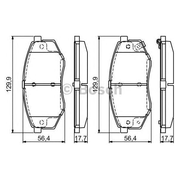 Genuine Bosch Brake Pad Set Bp1687 fits Hyundai iX20 CVVT - 1.6 - 10-19 09864946