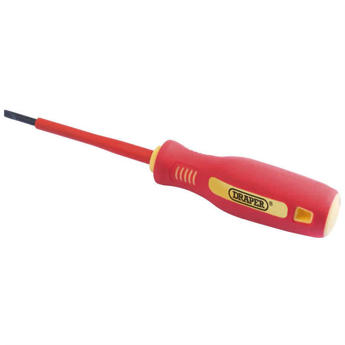 Draper Fully Insulated Plain Slot Screwdriver, 2.5 x 75mm (Sold Loose) 46521 Draper  - Dynamic Drive