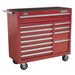 Sealey Rollcab 12 Drawer with Ball-Bearing Slides Heavy-Duty Red AP41120 Sealey  - Dynamic Drive