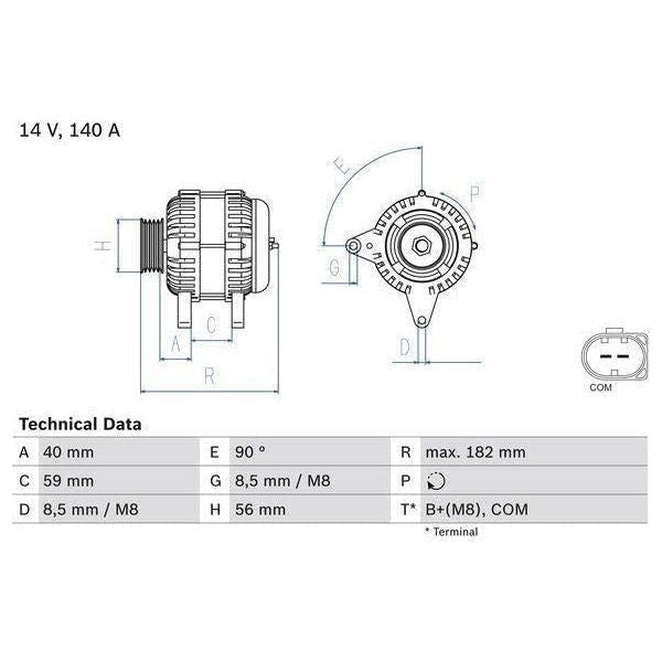 Bosch Reman Alternator 8118 0986081180