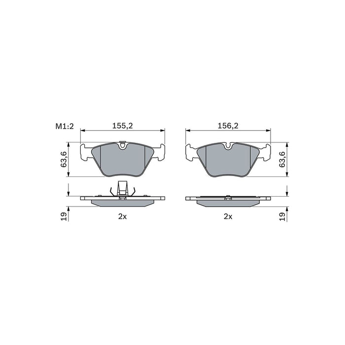 Genuine Bosch Brake Pad Set Bp473 fits BMW 3 330i Cabrio Ci - 3.0 - 00-06 098642