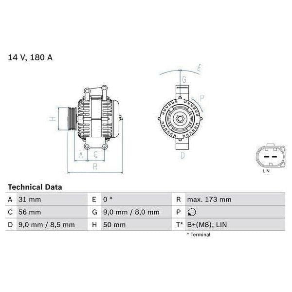 Bosch Reman Alternator 4769 0986047690