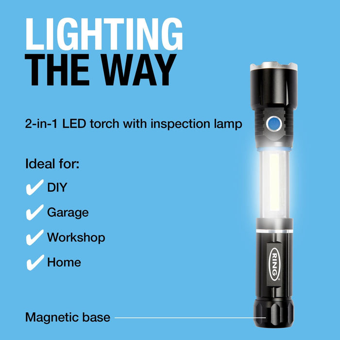 CCA Ring Telescopic LED Torch with Lamp - RT5195