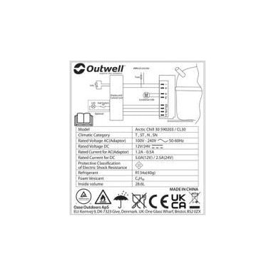 Outwell Arctic Chill 30 30L Compressor Cooler Cool Box -20 C to +20 C 12V 230V UK Camping And Leisure  - Dynamic Drive