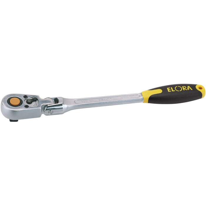 Draper Elora Quick Release Soft Grip Reversible Ratchet with Flexible Head, 1/2"