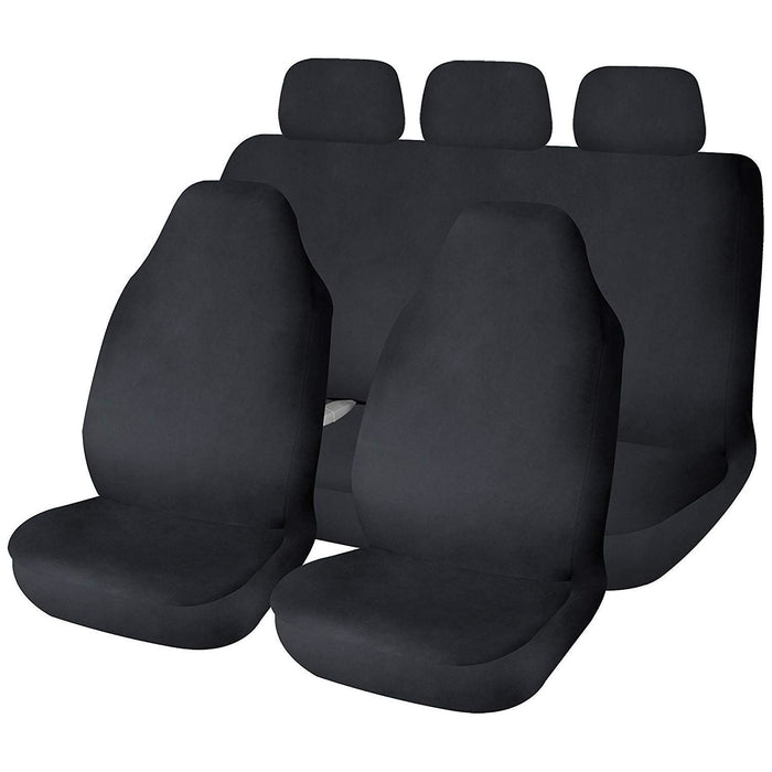 Black Waterproof Full Set Front & Rear Car Seat Covers for Seat Ibiza All Models UKB4C  - Dynamic Drive