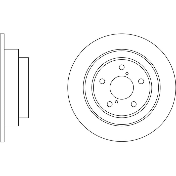 Genuine APEC Rear Brake Disc & Pads Set Solid for Subaru Impreza