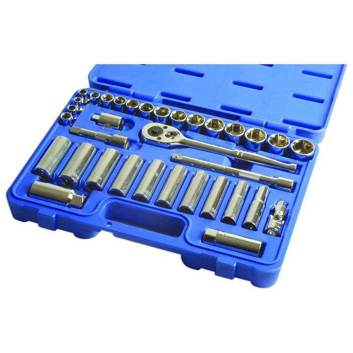 Laser Socket Set 3/8"D 34pc 3496