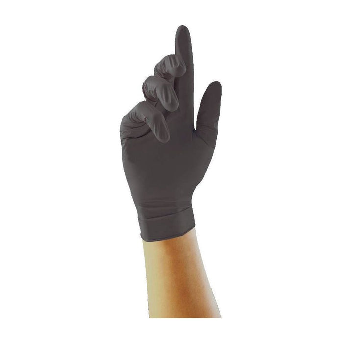 UNIGLOVES Pearl Powder Free Nitrile Gloves-Boxed x100, Black, Large Unigloves  - Dynamic Drive