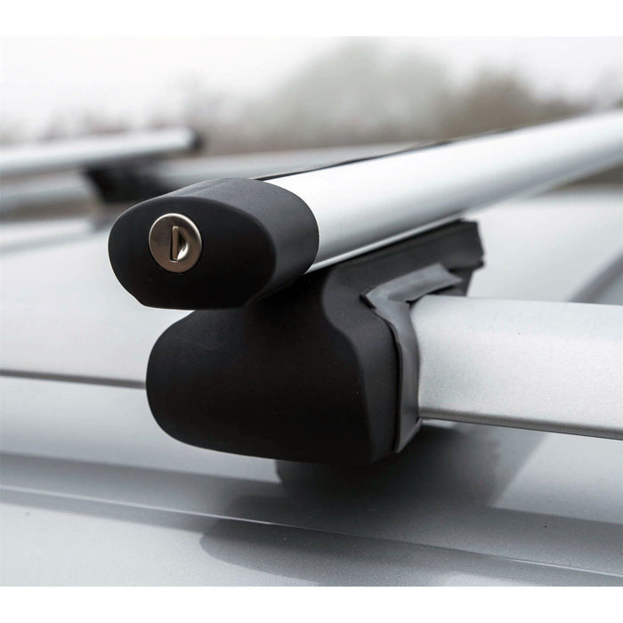 UKB4C Lockable Aluminium Car Roof Rack Bars Rail Anti Theft Luggage Carrier Summit  - Dynamic Drive