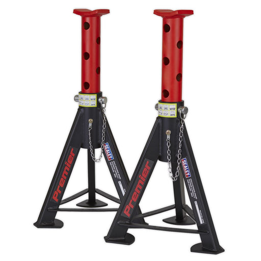 Sealey AXLe Stands (Pair) 6 Tonne Capacity per Stand Red AS6R Sealey  - Dynamic Drive