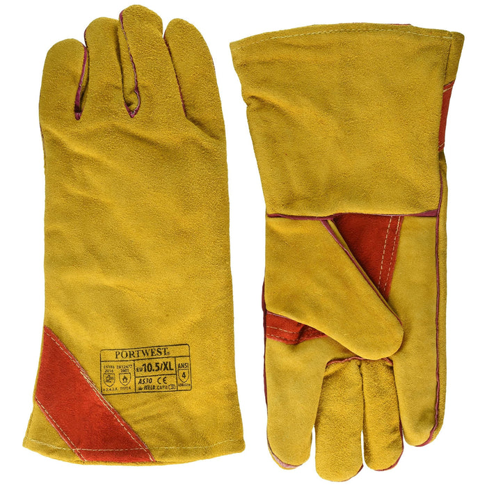 Portwest Reinforced Welding Gauntlets - Brown - X Large