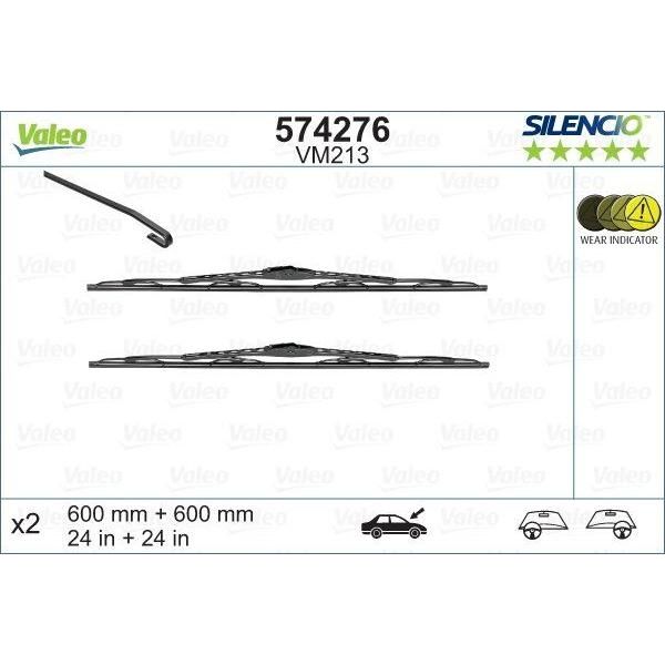 Valeo Wiper Blades Kit 574276 Automotive Part fits Opel Valeo  - Dynamic Drive