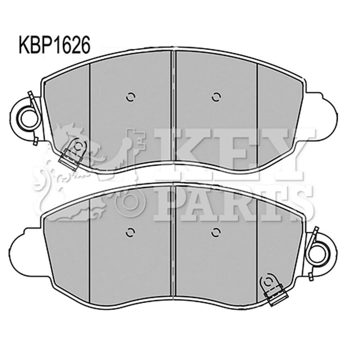 Genuine Key Parts KBP1626 Front Brake Pads - Includes Wear Indicators (Bosch)