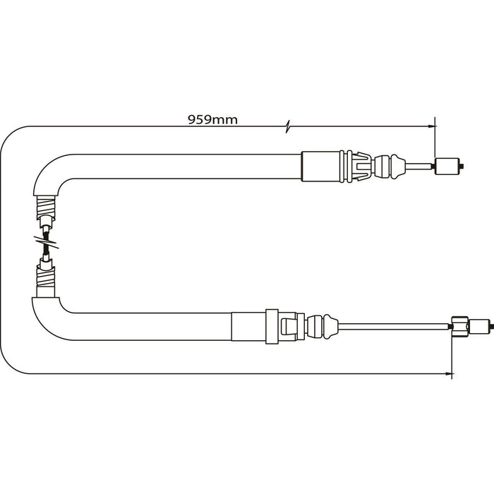 Apec Brake Cable Rear Right Fits Citroen C4