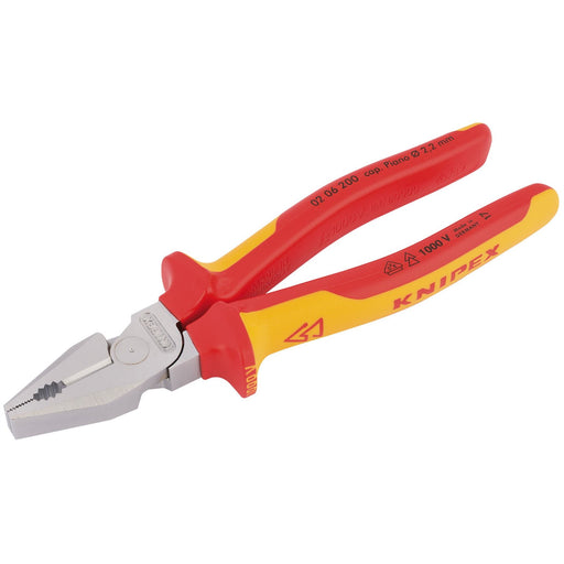 Draper Knipex 02 06 200 Fully Insulated High Leverage Combination Pliers, 200mm Draper  - Dynamic Drive