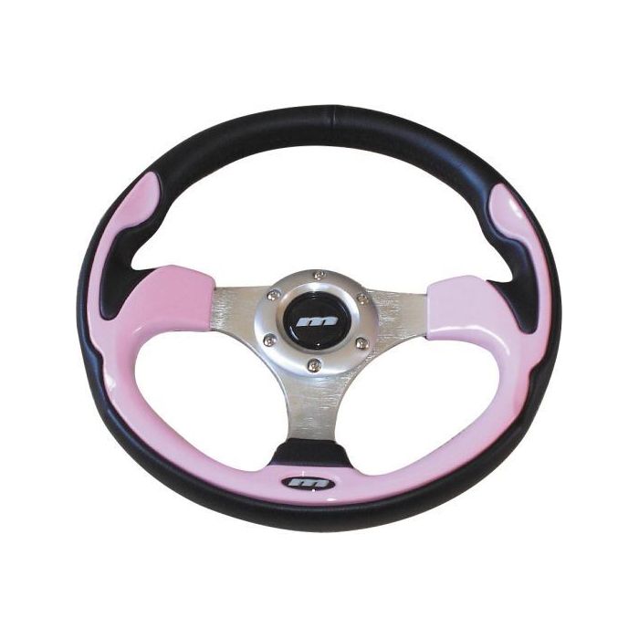 320mm Pink Inset 3 Spoke Sports Steering Wheel M Range Silver Centre M32X3VV2S