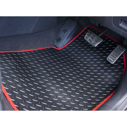 Red Trim Tailored Rubber Car Mats for Vauxhall Tigra 04> 2 Seater 2 +4 Clips UKB4C  - Dynamic Drive