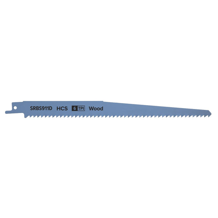 Sealey Reciprocating Saw Blade Clean Wood 230mm 6tpi Pack of 5 SRBS911D