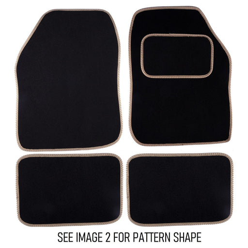 Tailored Beige Trim Carpet Mats fits Citroen C1 14-18 + Clips 14 15 16 17 18 UKB4C  - Dynamic Drive