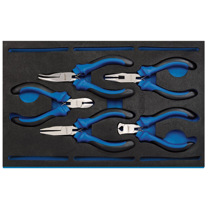 1x 5 Piece Draper Precision Plier Set In EVA Drawer Insert Tray Draper  - Dynamic Drive