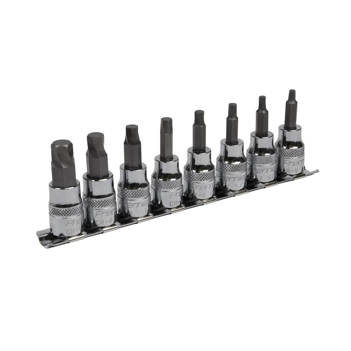 Sealey Hex Socket Bit Set Lock-Onï 8pc 3/8"Sq Drive Imperial AK65603 Sealey  - Dynamic Drive