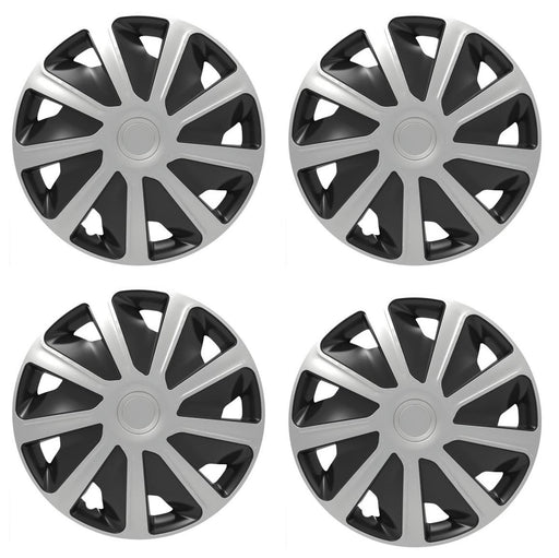 4 x 15" Alloy Look Black & Silver Deep Dish Commercial Wheel Trims Hub Caps Vans UKB4C  - Dynamic Drive