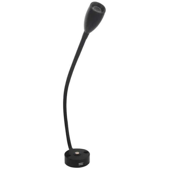 Long Neck Black LED Reading Light (Cool White / Touch Dimmable / USB) Aten Lighting  - Dynamic Drive