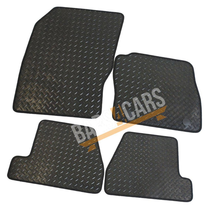 Blue Trim TailoBlue Rubber Car Mats for Ford Focus March 11 > 15 4 +2 Clips UKB4C  - Dynamic Drive