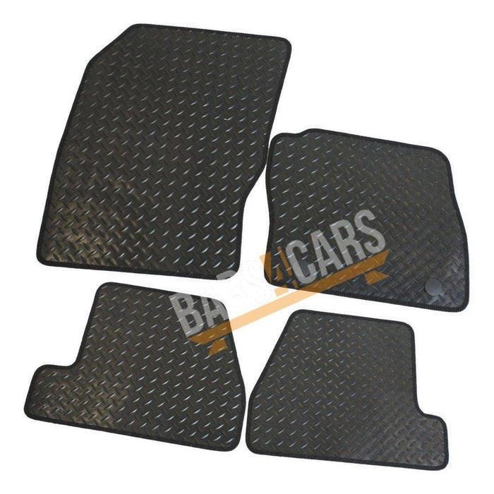 Blue Trim TailoBlue Rubber Car Mats for Ford Focus March 11 > 15 Set of 4 With 2 Clips UKB4C  - Dynamic Drive